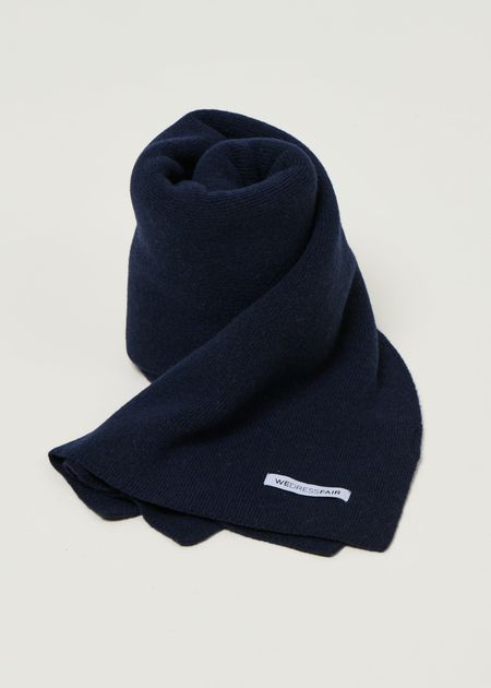 Écharpe en laine mérinos recyclée | marine