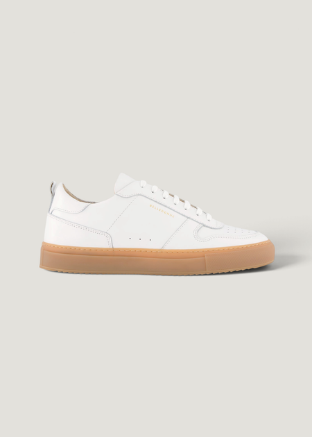 Baskets en cuir certifié | blanches "b0 gum white", Belledonne Paris