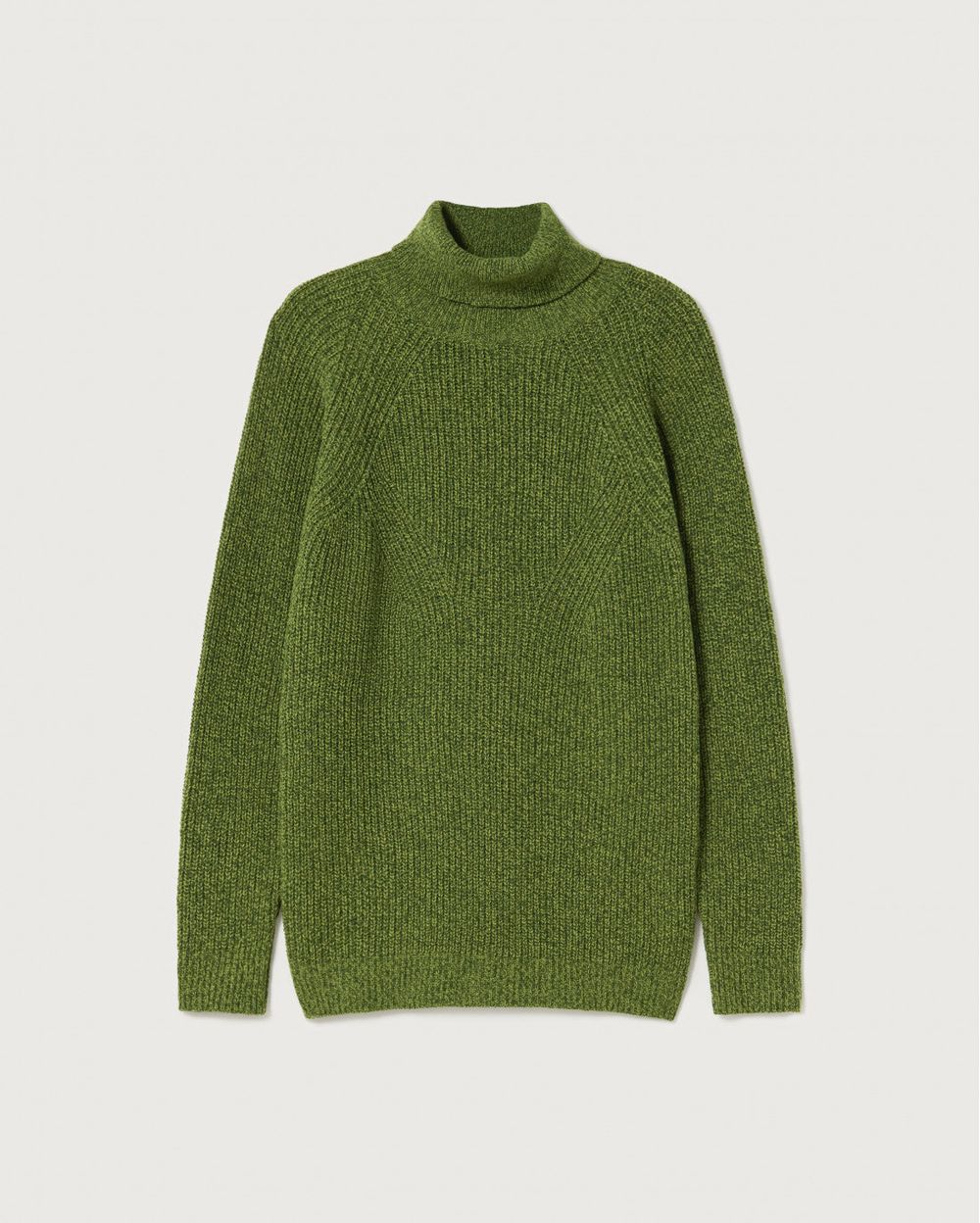 Pull col roulé vert en laine certifiée - matilda parrot green femme