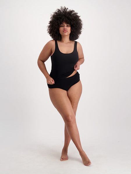 Débardeur galbant en coton bio | noir "rory noir ebène"