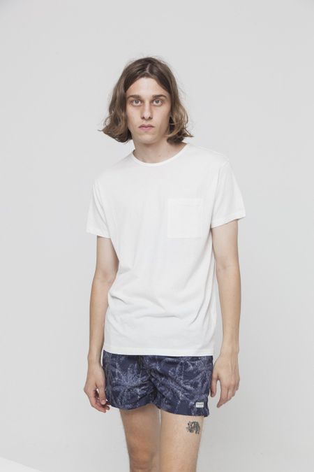 T-shirt uni blanc avec poche en coton bio