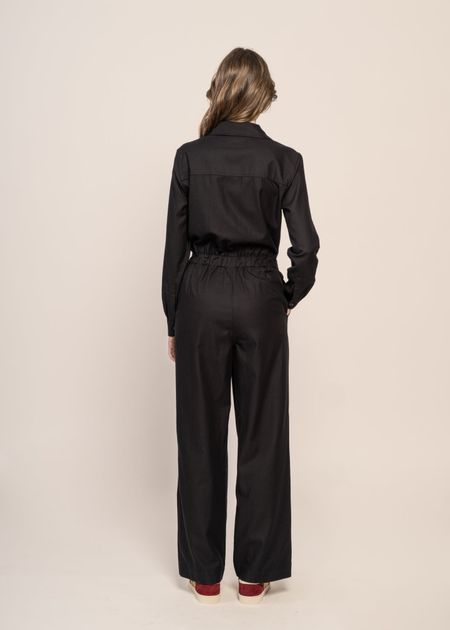 Combinaison en coton bio et tencel | noir "black bean montana jumpsuit", Thinking Mu, photo 3