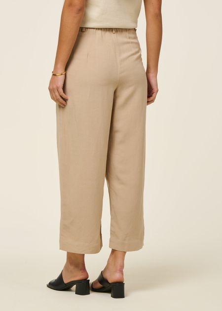 Pantalon 7/8 en lin bio | beige "caarunus lino pant - sandstone", Armedangels, photo 4