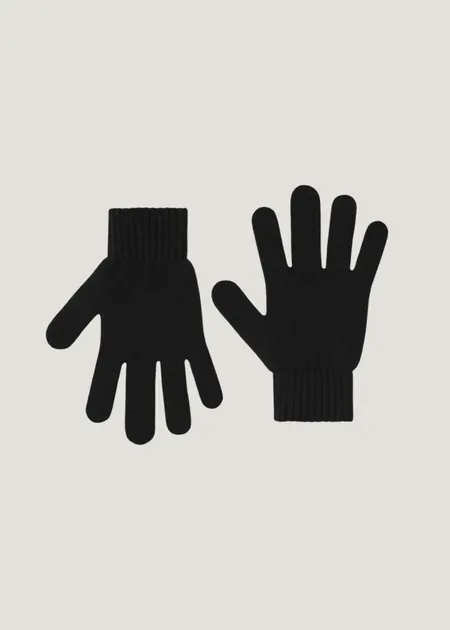 Gants en laine merinos recyclées | noir "wool gloves - deep black", Colorful Standard