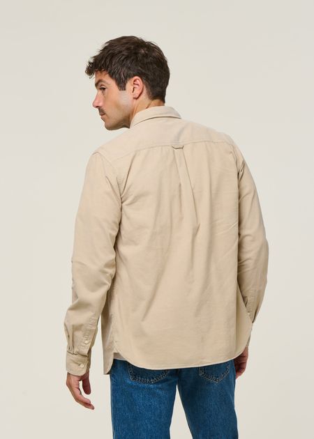 Chemise velours côtelé en coton bio | beige "corduroy shirt light feather gray", Knowledge Cotton Apparel, photo 3