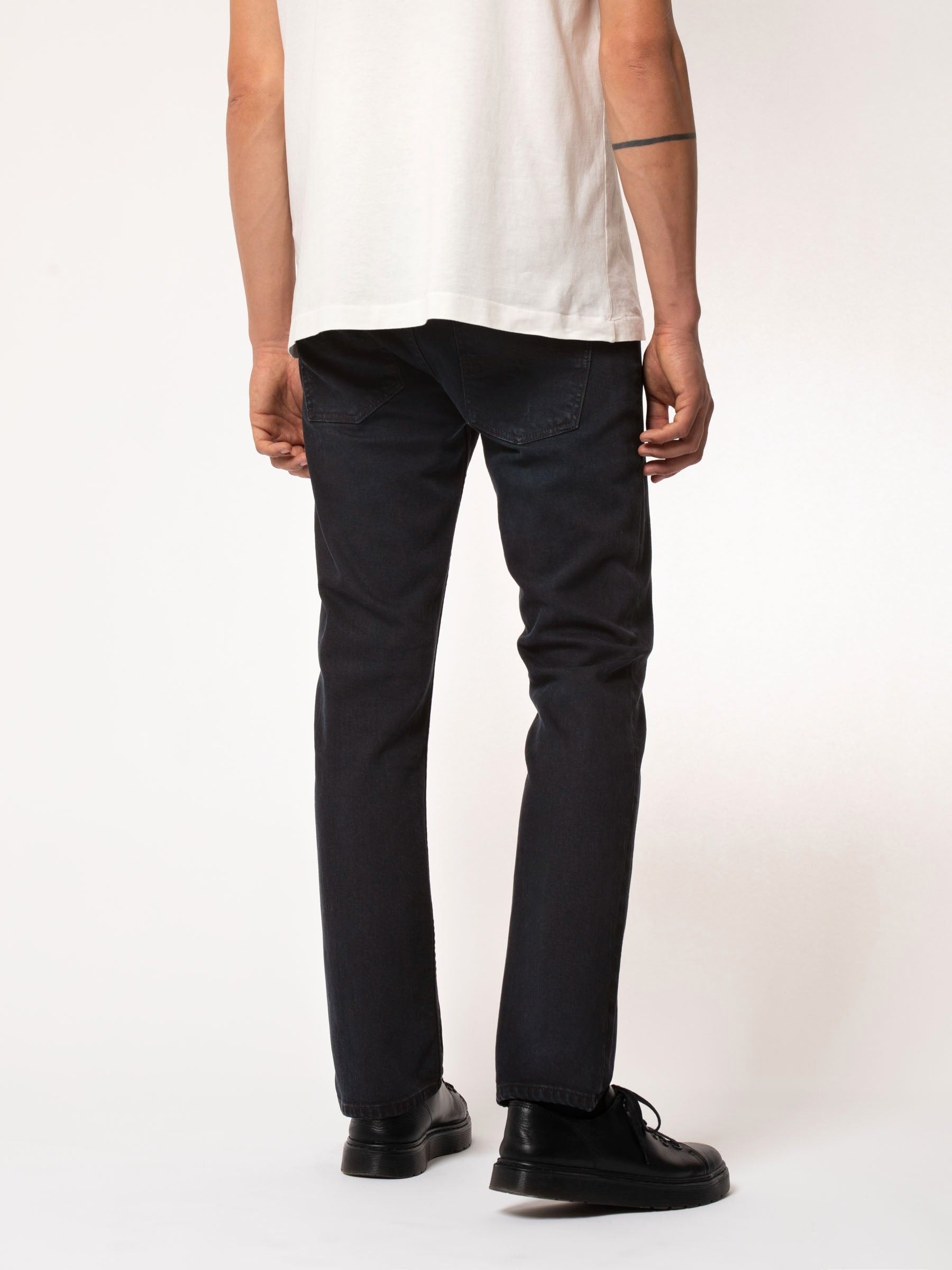 Jean slim noir en coton bio - grim tim black skies, Nudie Jeans, photo 3