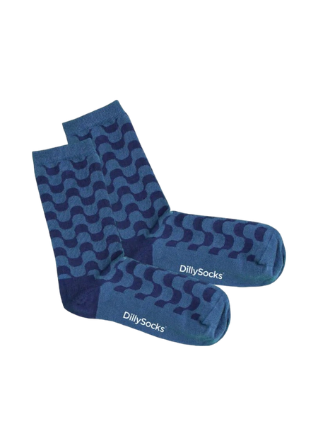 Chaussettes en coton bio et matière recyclée | wavy sea