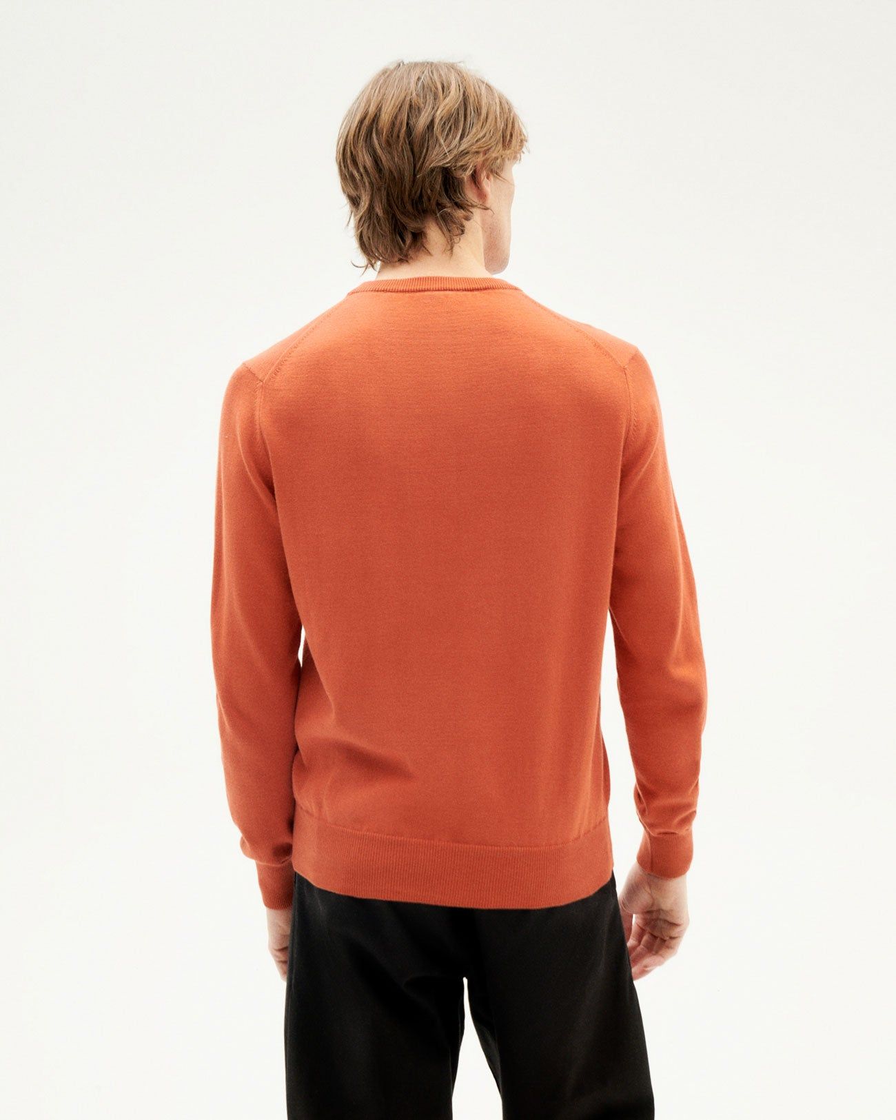 Pull orange en coton bio - burn orlando knit sweater, Thinking Mu, photo 4