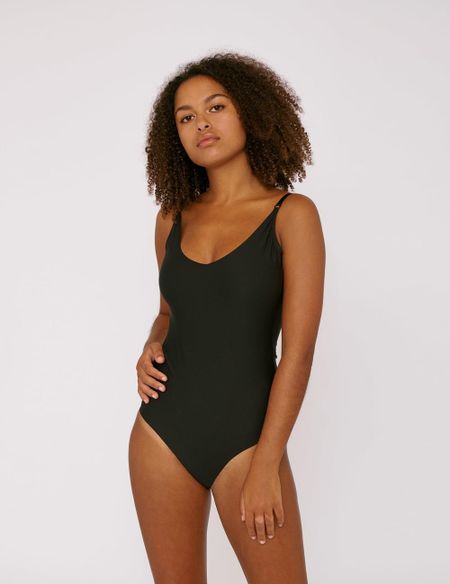 Body invisible black en nylon recyclé - black