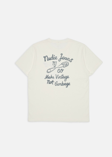 T-shirt en coton bio | écru "Roy t-shirt njco pin" - Nudie Jeans