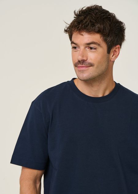 T-shirt oversize en coton bio | bleu marine - WeDressFair