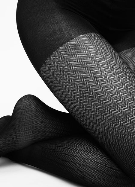 Collants 40 deniers à motifs en recyclé | noir "nina black" - Swedish Stockings
