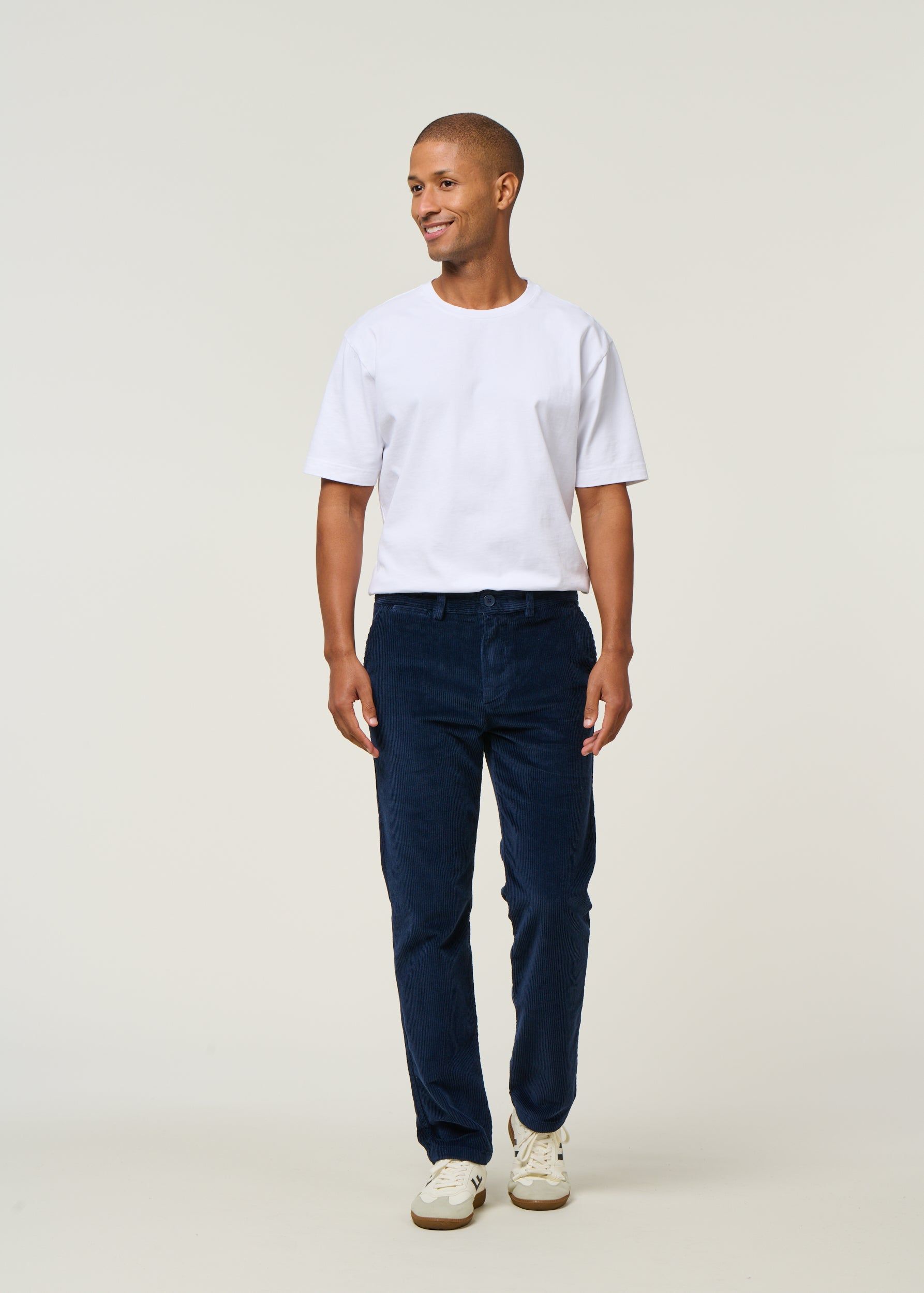 Chino droit en velours côtelé | bleu "chuck corduroy pants - night sky", Knowledge Cotton Apparel, photo 4