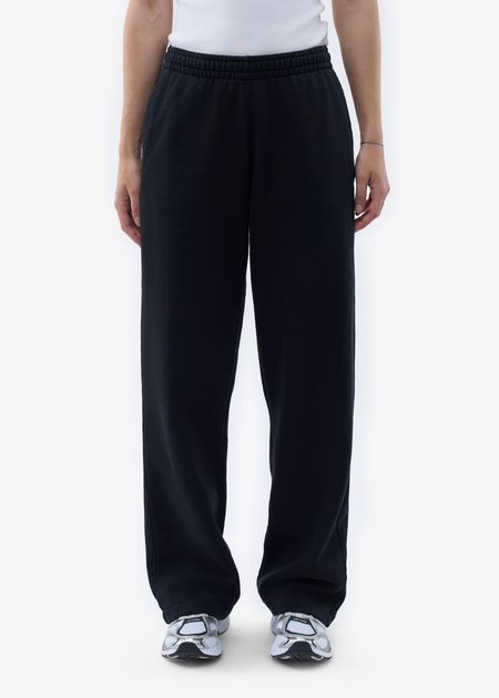 Jogging en coton bio | noir "organic straight leg sweatpants - deep black"