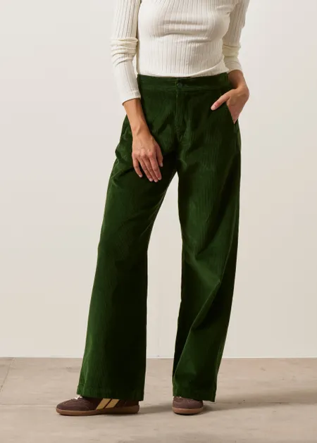Pantalon velours taille élastiquée vert "billie" - vert, WeDressFair, photo 1
