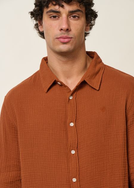 Chemise en coton bio | rouille "Unyee - coconut shell" - Twothirds