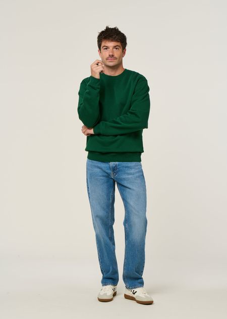 Sweat oversize en coton bio | vert forêt, WeDressFair, photo 4