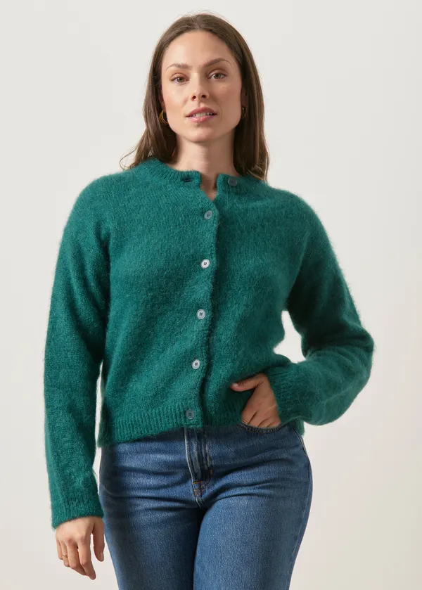 Gilet en mohair certifié | vert émeraude "moha", WeDressFair