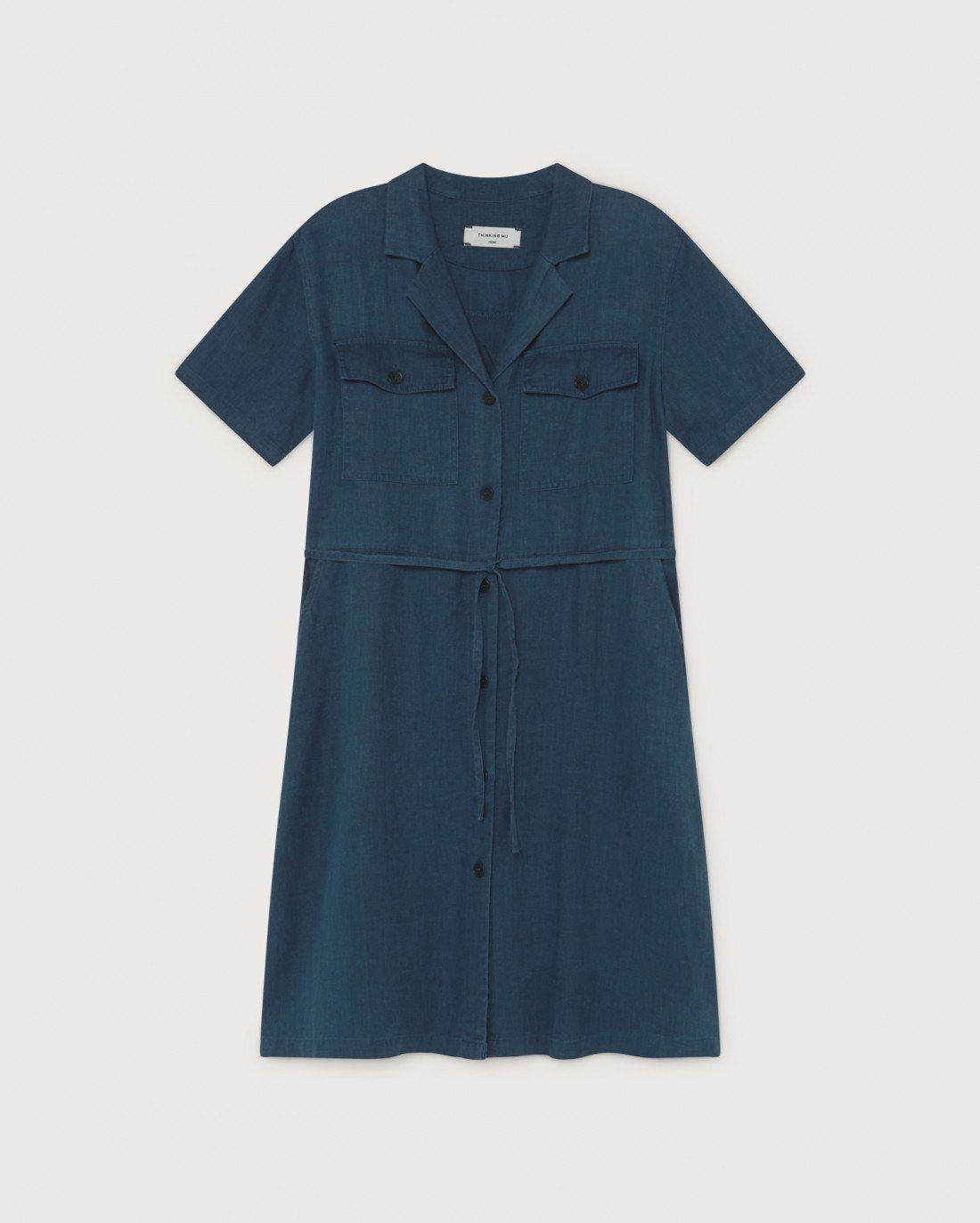 Robe bleu canard en chanvre, coton bio et tencel - karen, Thinking Mu, photo 5