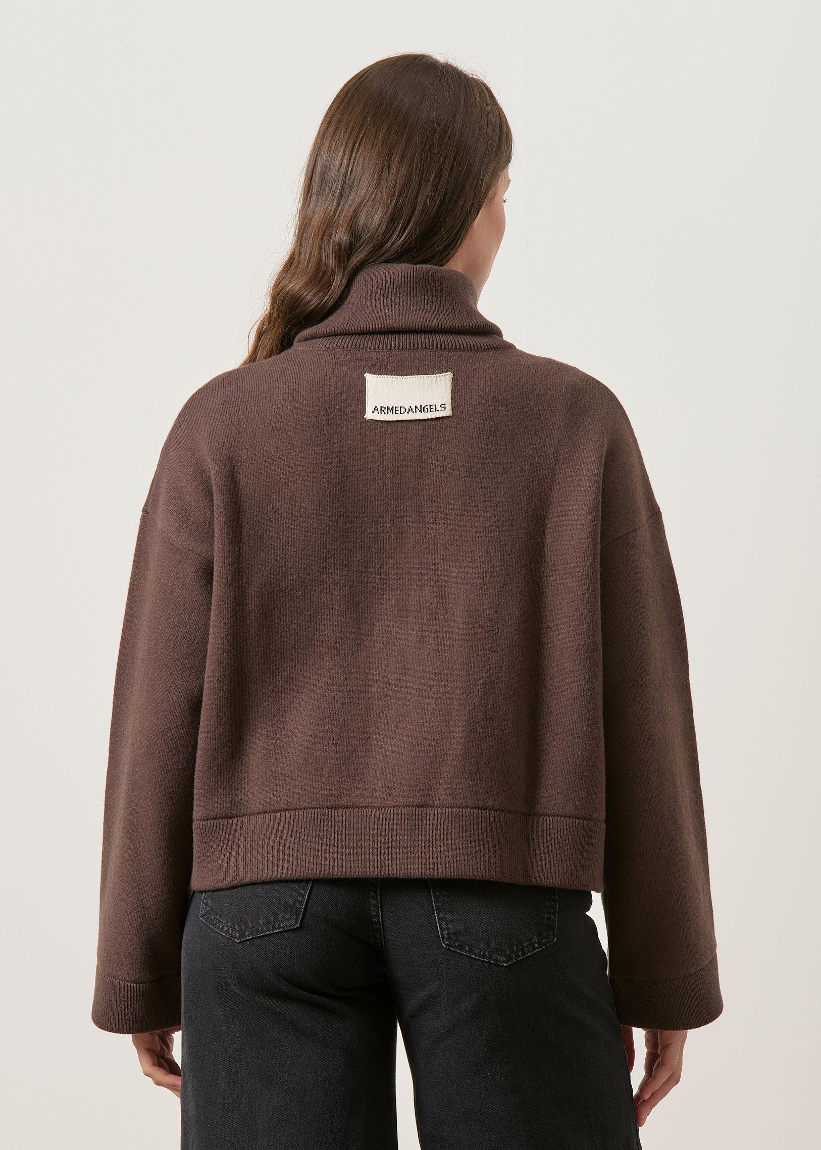 Jacke aus Baumwolle und Bio-Wolle | Braun "cotton-wool knit jacket - claystone", Armedangels, Foto 4