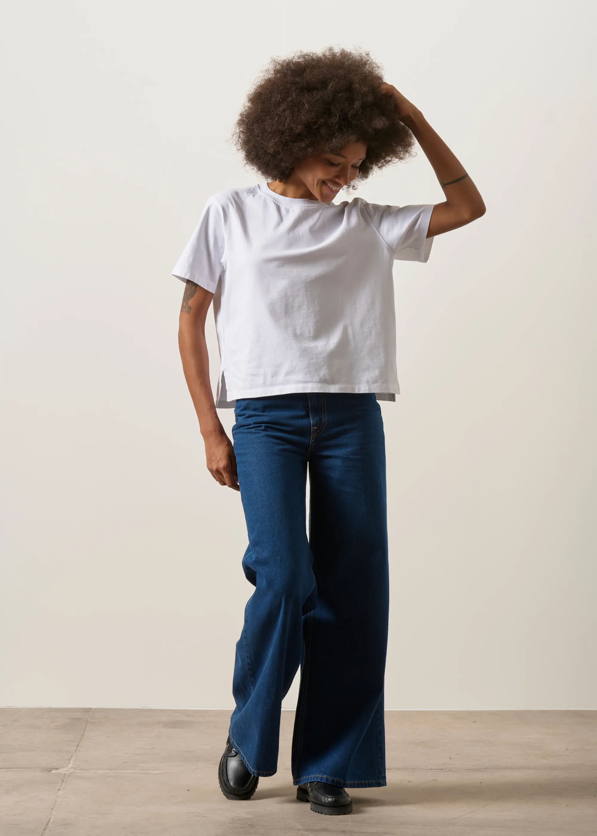T-shirt boxy en coton bio | blanc, WeDressFair, photo 3