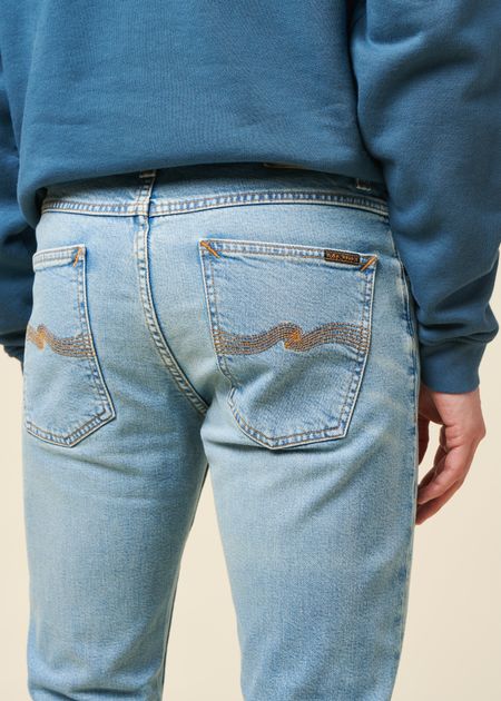 Jean slim en coton bio | bleu "lean dean blue noise" - Nudie Jeans
