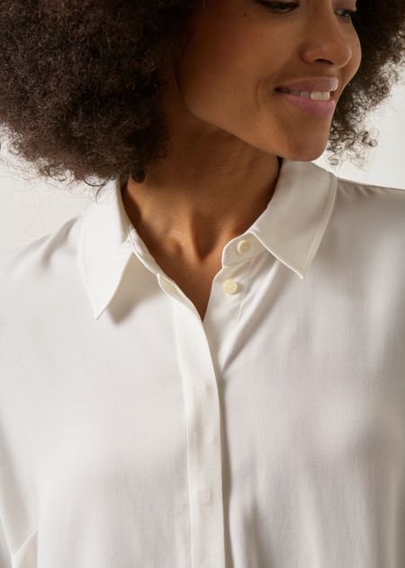 Blouse en viscose ecovero | blanc "larisaana longsleeve - off white", Armedangels