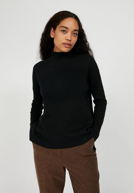 Pull noir en coton bio - yunaa