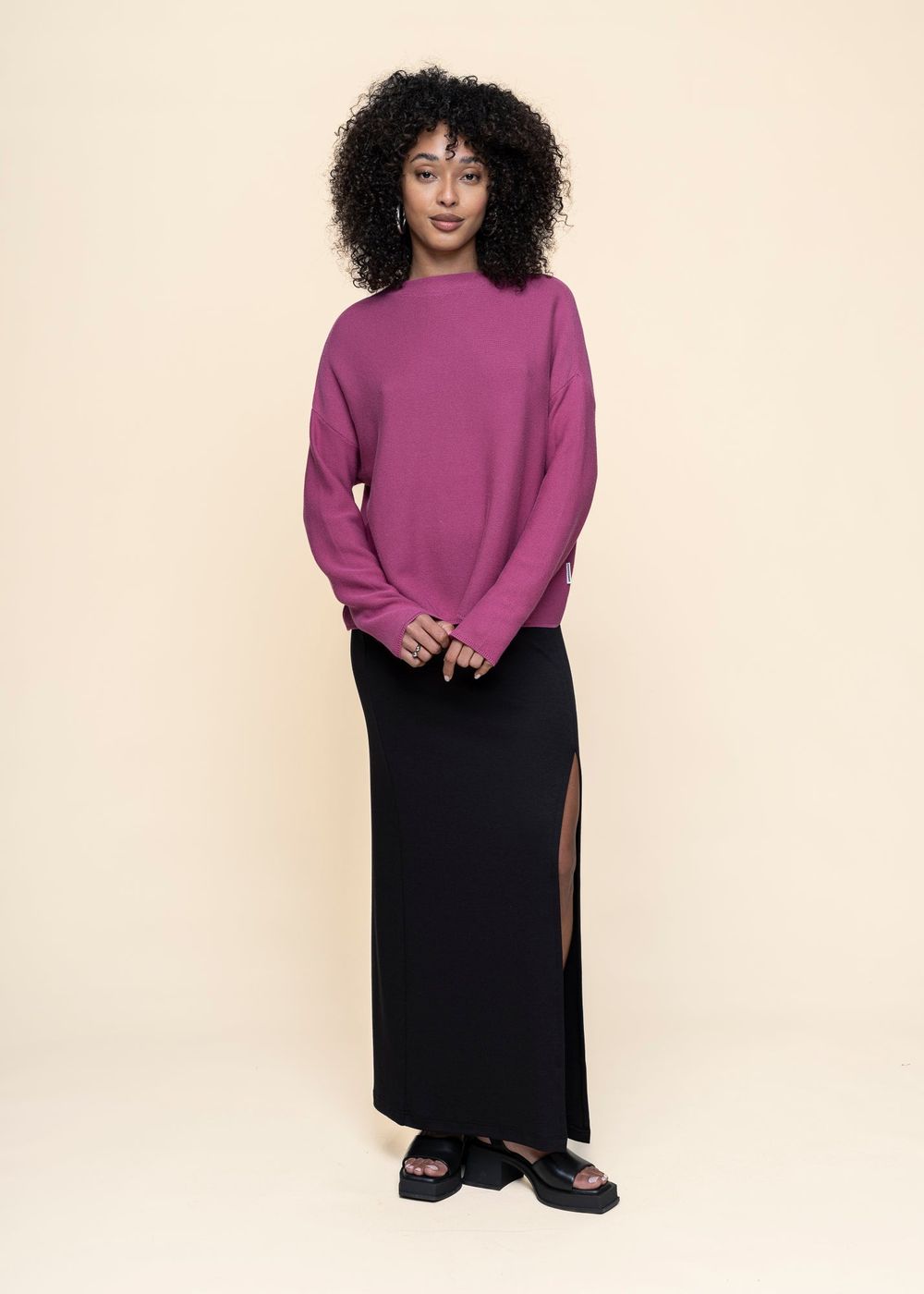 Pull ample en coton bio | rose 