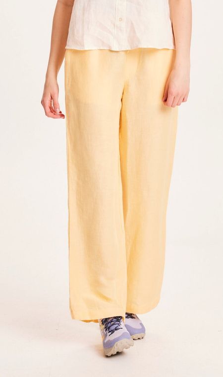 Pantalon ample jaune en lin bio et tencel - posey linen mix impala - Knowledge Cotton Apparel