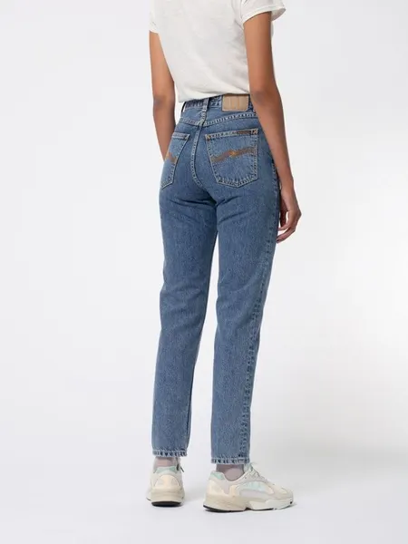 Jean mom bleu clair en coton bio - breezy britt friendly blue, Nudie Jeans, photo 3
