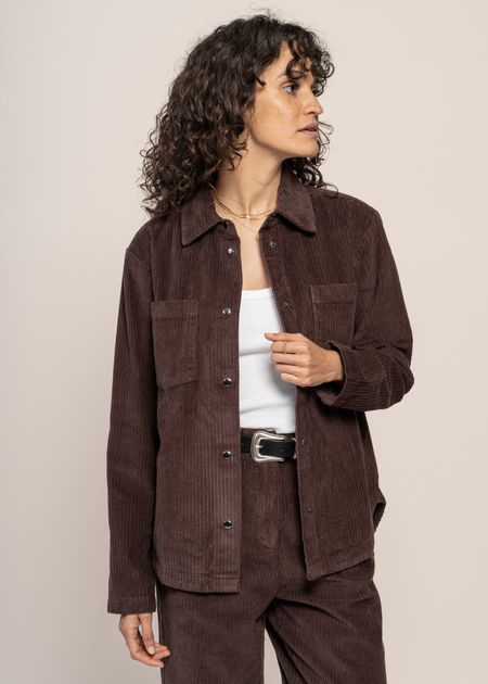 Cord-Overshirt aus Bio-Baumwolle | Braun "irrregular corduroy overshirt chocolate plum", Knowledge Cotton Apparel, Foto 5
