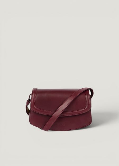 Sac bandoulière en cuir certifié | bordeaux "kendalini - cherry classic leather"  - O My Bag