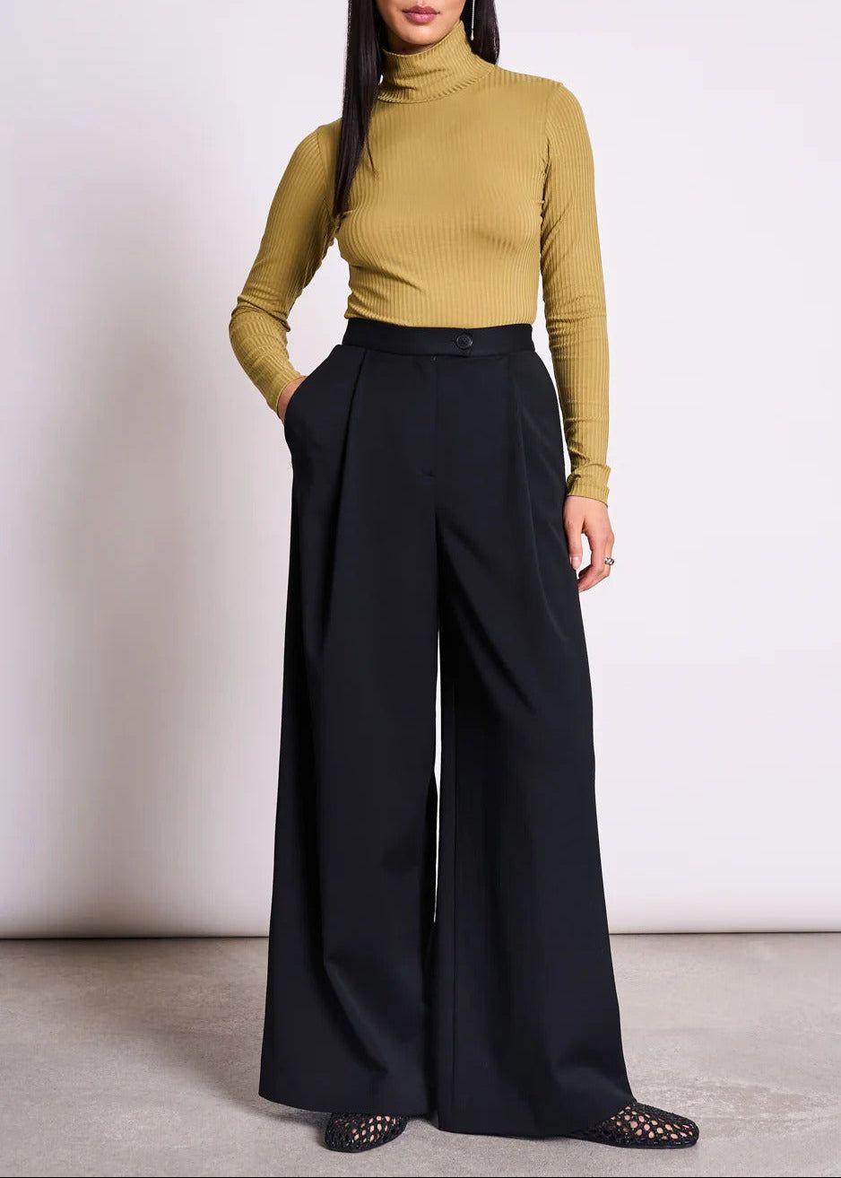 Geripptes Rollkragentop aus Tencel | Oliv "mio woody olive", Jan'n June, Foto 3