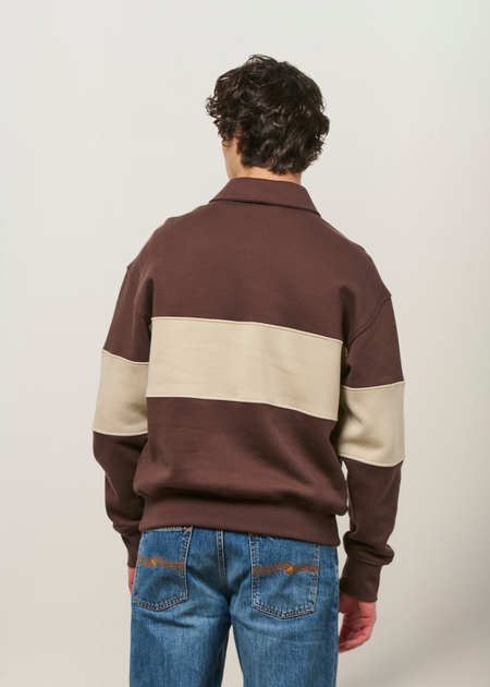 Troyer-Sweatshirt aus Bio-Baumwolle | Zweifarbig "Striped troyer sweatshirt", Armedangels, Foto 3
