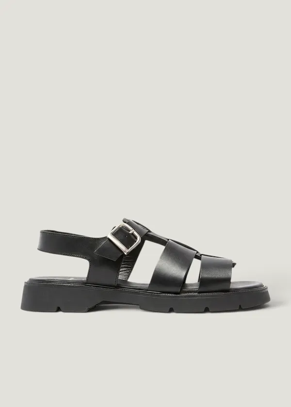 Sandales made in france en cuir tannage végétal certifié | noir "ballast vgt", Kleman