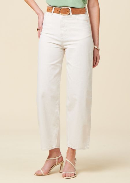 Jean ballon en coton bio | écru "leila - amsterdam undyed" - Kings of Indigo