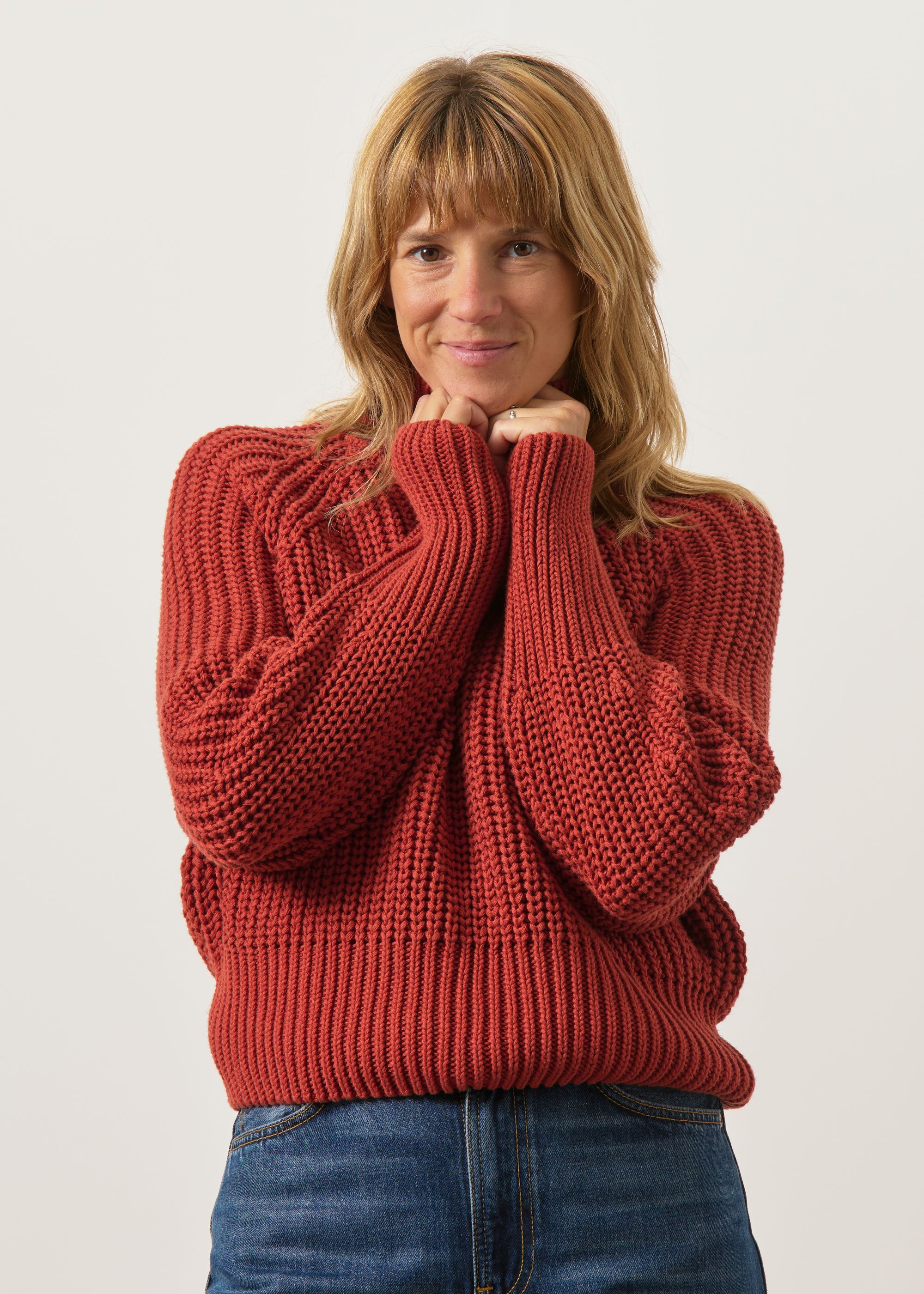Strickpullover aus Bio-Baumwolle | rot "Ola - mid red", Jan'n June, Foto 4