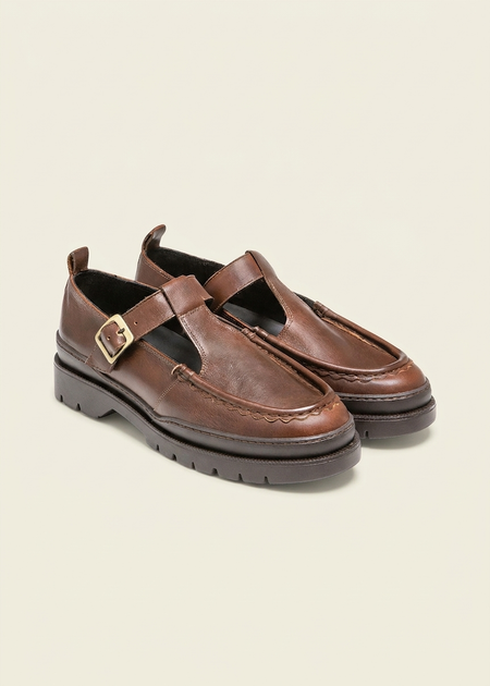 Derbies en cuir certifié | marron "rade oak a marron" - Kleman