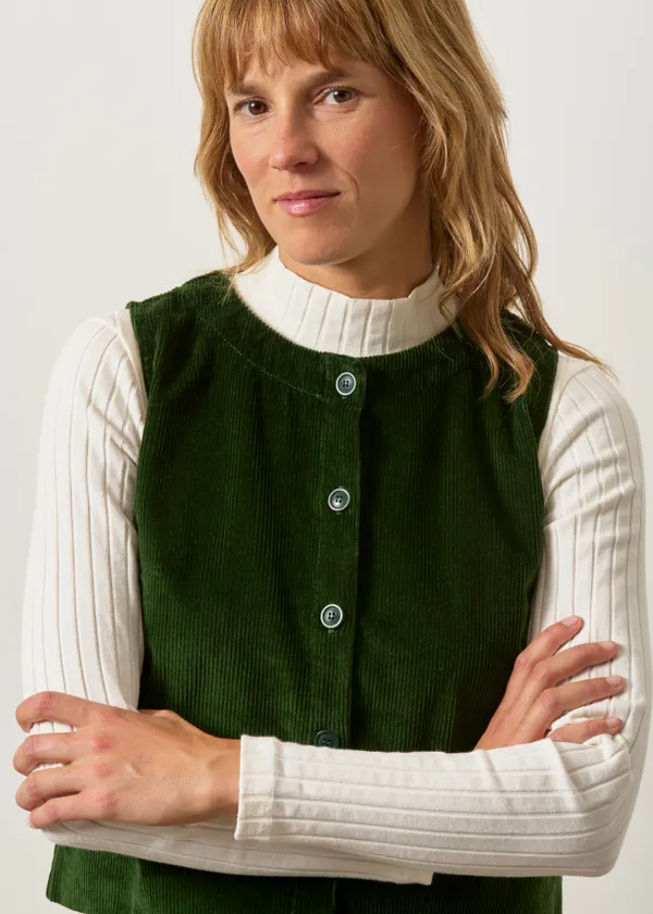 Top sans manche velours côtelé "lyve" - vert, WeDressFair