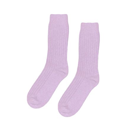 Chaussettes en laine mérinos recyclée | lilas "soft lavender"