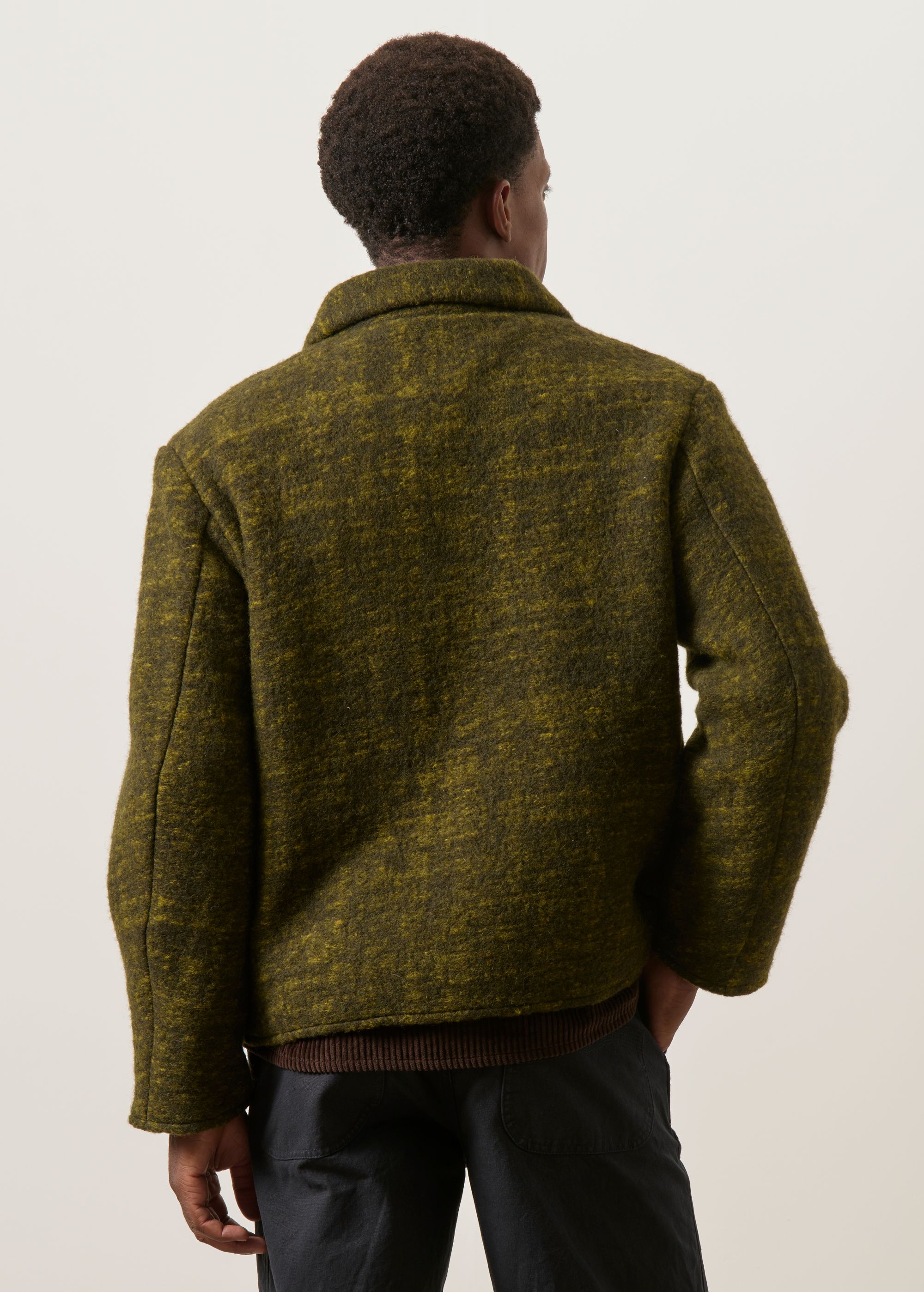 Jacke aus Wolle und Bio-Baumwolle | Grün "Zip jacket - speckled green", Rotholz, Foto 4