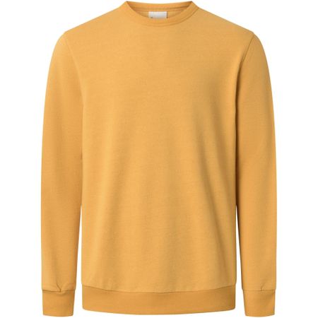 Sweat jaune en coton et matière recyclés - crew neck sweat amber yellow