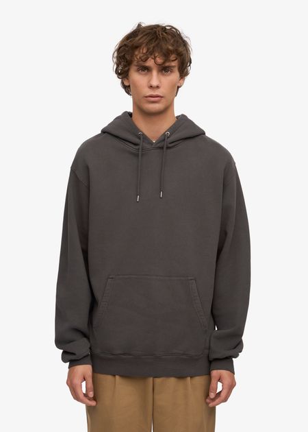 Sweat à capuche mixte en coton bio | gris "lava grey"