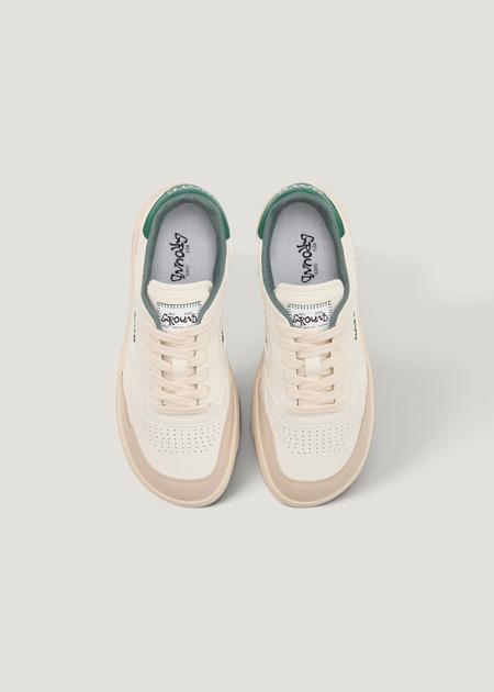 Basket barefoot vegan | beige et vert "M89 ground barefoot - pine - green", SAYE, photo 2