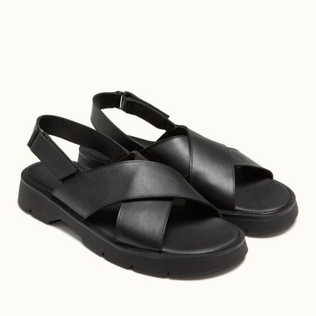 Sandales made in france en cuir certifié | noir "ilot oak noir" - Kleman