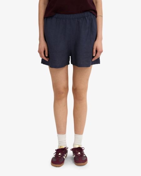 Short en lin bio | bleu "organic linen shorts - petrol blue"