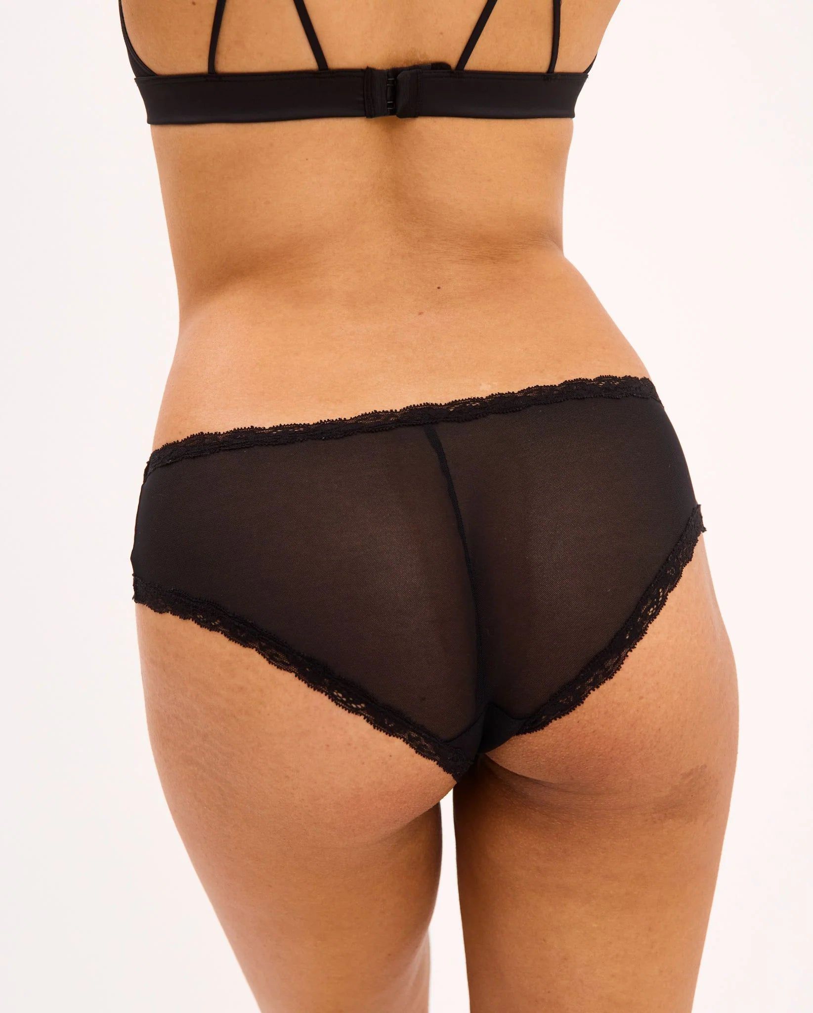 Slip aus recyceltem Material | Schwarz "mesh lace trim hipster black - black", Understatement, Foto 2