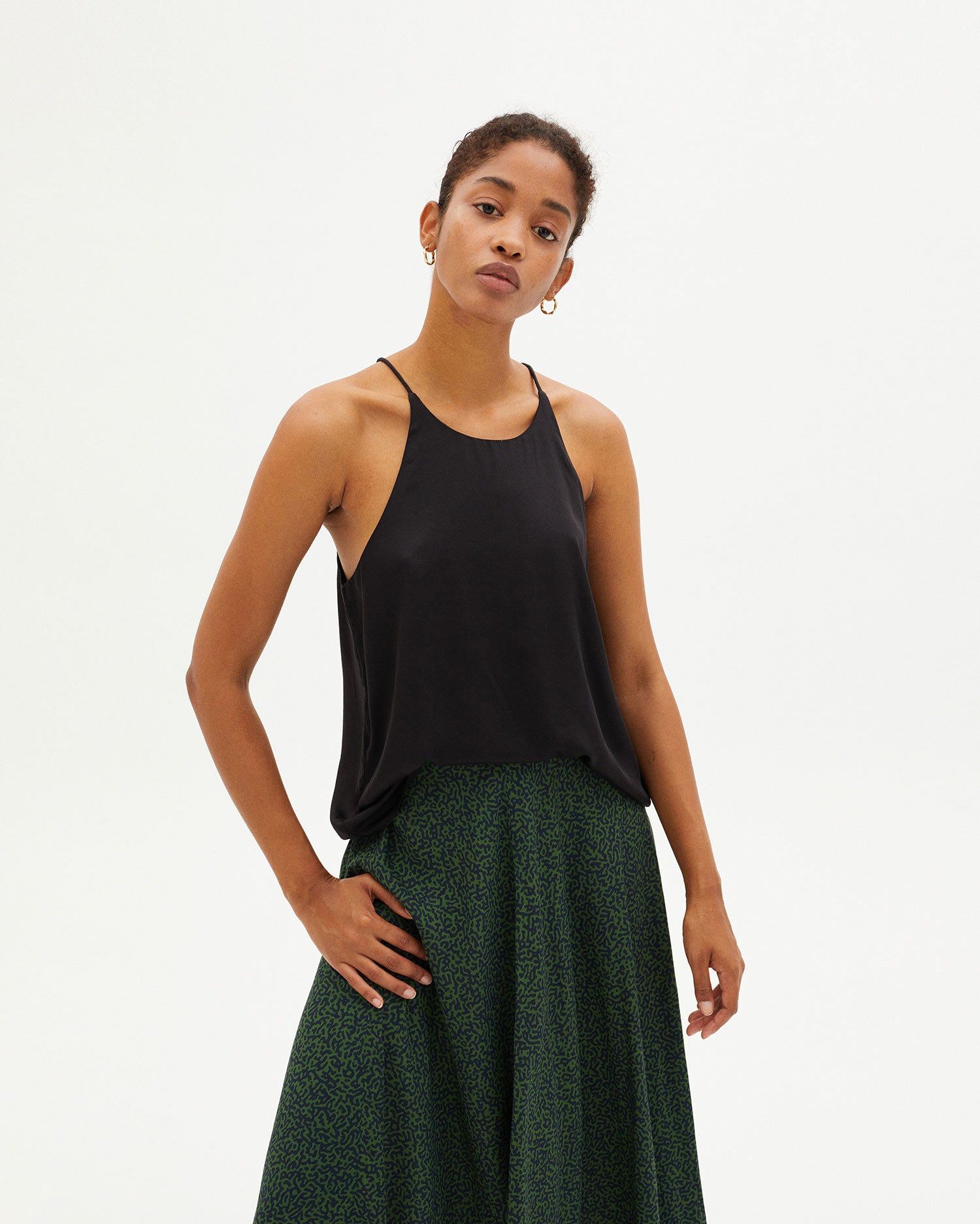 Top noir en tencel - black ricci top, Thinking Mu, photo 1