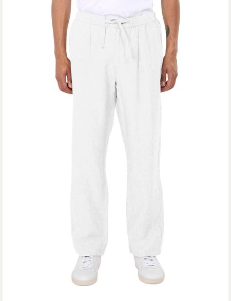 Pantalon en lin bio | blanc "fig loose linen pants bright white"